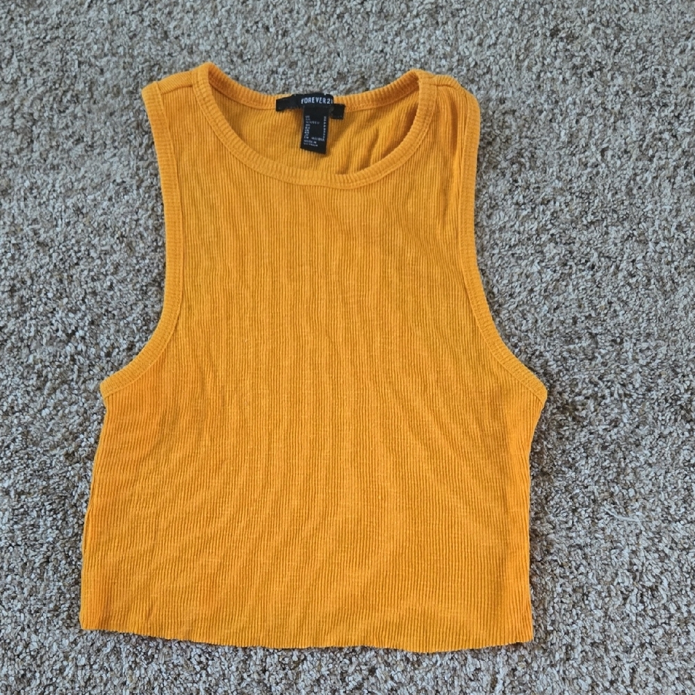 Forever 21 Mustard Ribbed Tank Top